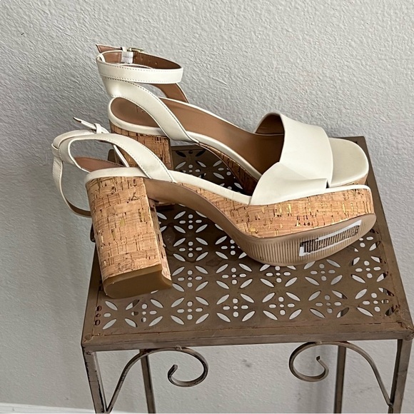 NORDSTROM RACK Adelaide Block Heel Sandals Cork Size 10 - Picture 2 of 4